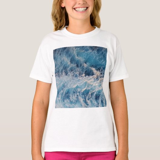 Ocean Blue Waves T-shirt (Voorkant)