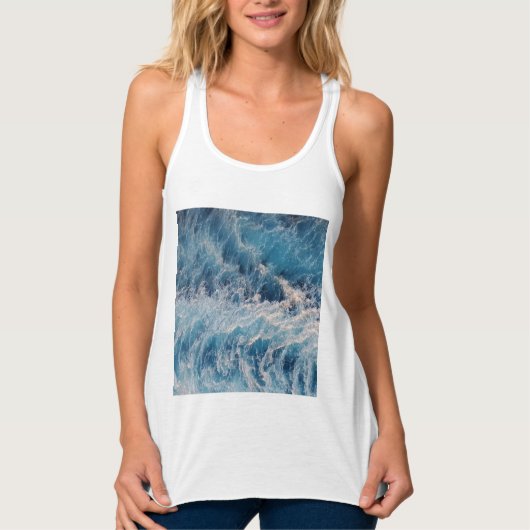 Ocean Blue Waves Tanktop (Voorkant)