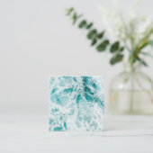 Ocean Blue Waves Vierkante Visitekaartje (Staand voorkant)