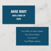 Ocean Blue White Hair en make up Stylish Modern Visitekaartje (Voorkant / Achterkant)