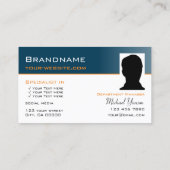 Ocean Blue White met Logo en foto's Professional Visitekaartje (Achterkant)