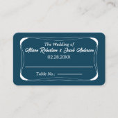 Ocean Blue & White Trouwtafel Nummer plaats kaart Plaatskaartje (Voorkant)