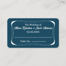 Ocean Blue & White Trouwtafel Nummer plaats kaart Plaatskaartje