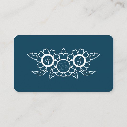 Ocean Blue & White Trouwtafel Nummer plaats kaart Plaatskaartje (Achterkant)