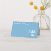 Ocean Blue White Trouwtafel nummer Plaatskaartje (Voorkant)