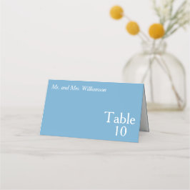 Ocean Blue White Trouwtafel nummer Plaatskaartje