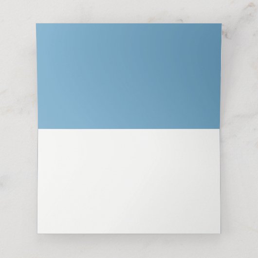 Ocean Blue White Trouwtafel nummer Plaatskaartje (Binnenkant ongevouwen)