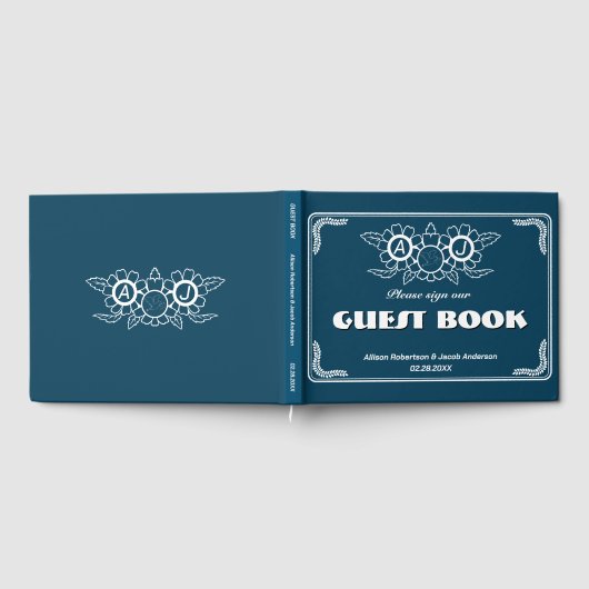 Ocean Blue & White Wedding Gastenboek (Volledig)