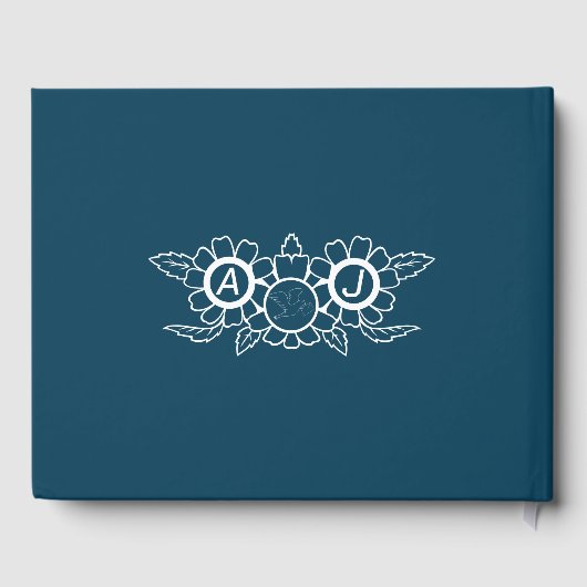 Ocean Blue & White Wedding Gastenboek (Achterkant)