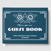 Ocean Blue & White Wedding Gastenboek (Voorkant)
