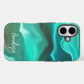 Ocean Blue Zee Golven Abstract met Jouw naam Case-Mate iPhone Case (Achterkant (horizontaal))