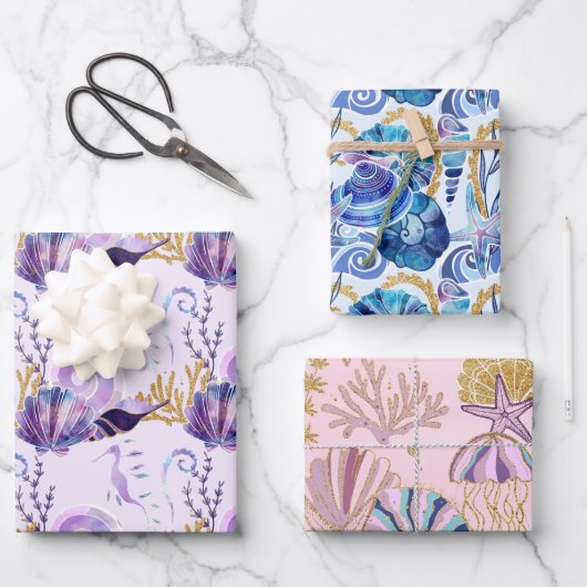 Ocean Blue zee Inpakpapier Vel (Voorkant)