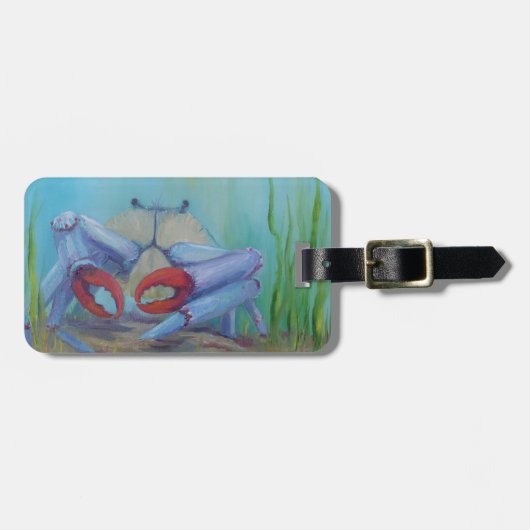 Ocean Blue Zee krab op maat Bagagelabel (Voorkant horizontaal)