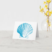 Ocean Blue Zee Shell Dank u Kaarten opmerken (Gele Bloem)