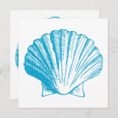 Ocean Blue Zee Shell Luau Reception Invitation Kaart (Voorkant / Achterkant)