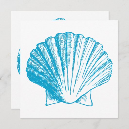 Ocean Blue Zee Shell Luau Reception Invitation Kaart (Voorkant / Achterkant)