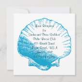 Ocean Blue Zee Shell Luau Reception Invitation Kaart (Achterkant)