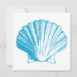 Ocean Blue Zee Shell Luau Reception Invitation Kaart