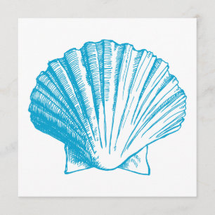 Ocean Blue Zee Shell Luau Reception Invitation Kaart