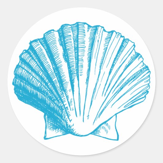 Ocean Blue Zee Shell Sticker (Voorkant)