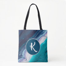 Ocean Blues Abstract Monogram