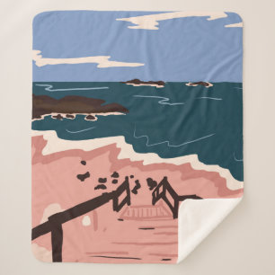 Ocean Blues Sherpa Deken