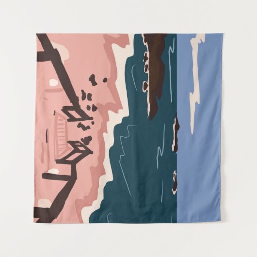 Ocean Blues Wandkleed (Voorkant (horizontaal))