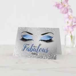 Ocean Blush Blue Fabulous Glitter Eyes Standard Kaart