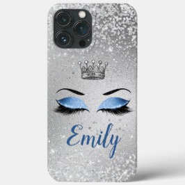 Ocean Blush Blue Glitter Eyes Monogram Case-Mate iPhone Case