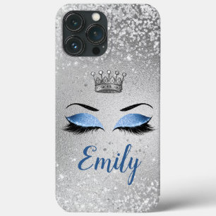 Ocean Blush Blue Glitter Eyes Monogram Case-Mate iPhone Case