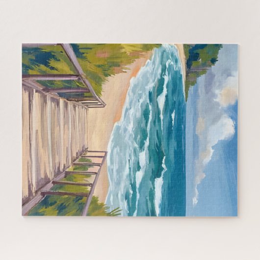 Ocean Boardwalk | Beach Waves Coastal Legpuzzel (Horizontaal)