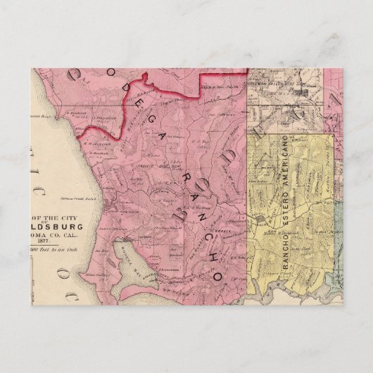 Ocean, Bodega en Analy Townships Briefkaart (Voorkant)