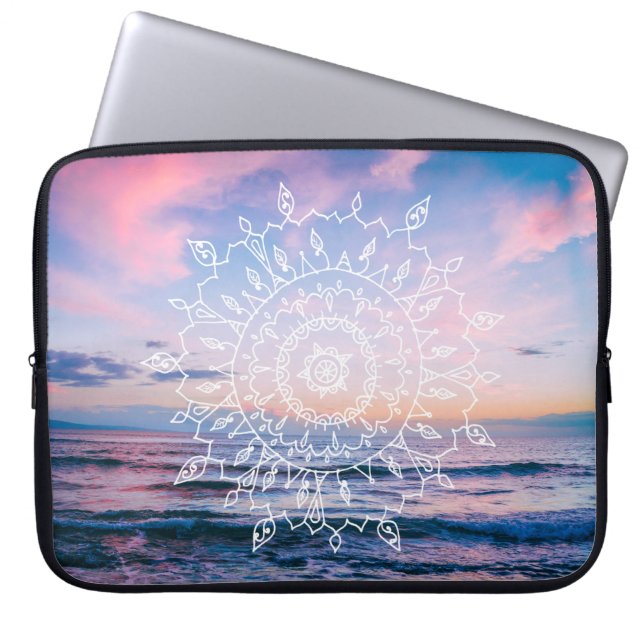 Ocean Boho Mandala | Laptophoes Laptop Sleeve (Voorkant)