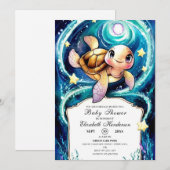 Ocean Boho Turtle Baby shower Kaart (Voorkant / Achterkant)