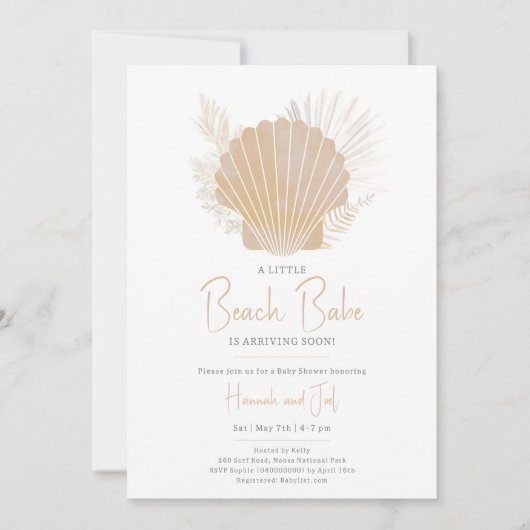 Ocean boho Zee Shell Genderneutraal Baby shower Kaart (Voorkant)