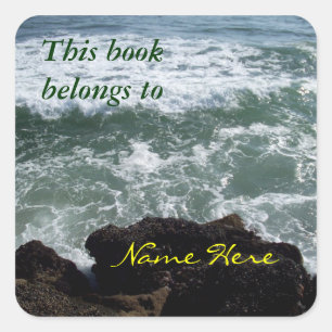 Ocean Bookplate Naam Hier Sticker