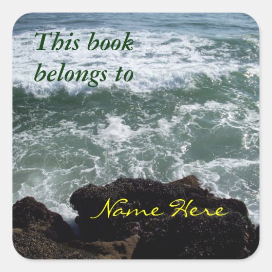 Ocean Bookplate Naam Hier Sticker (Voorkant)
