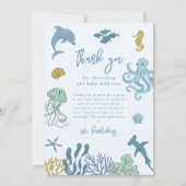 Ocean Boy Baby shower Bedankkaart (Voorkant)
