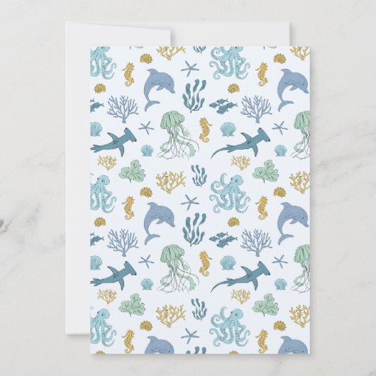 Ocean Boy Baby shower Bedankkaart (Achterkant)