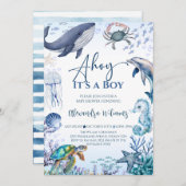 Ocean Boy Baby shower Uitnodiging (Voorkant / Achterkant)