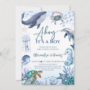 Ocean Boy Baby shower Uitnodiging