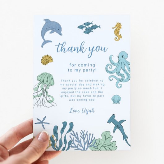 Ocean Boy Verjaardagsfeestje Bedankkaart