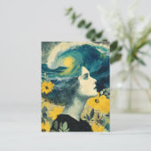 Ocean Brain Waves mixed media Collage Briefkaart (Staand voorkant)