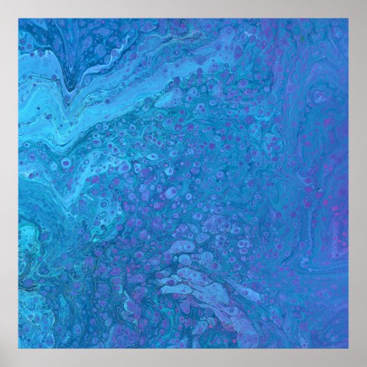 Ocean Breeze 2 Rustgevende Blauw Abstract Poster P (Voorkant)