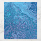 Ocean Breeze 3 Blue Abstract Wine Bottle Label Wijn Etiket (Enkel label)