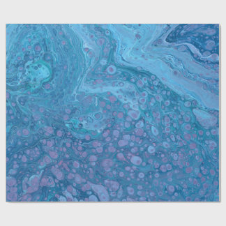 Ocean Breeze 3 Blue Purple Abstract Wrapping Paper Cadeaupapier