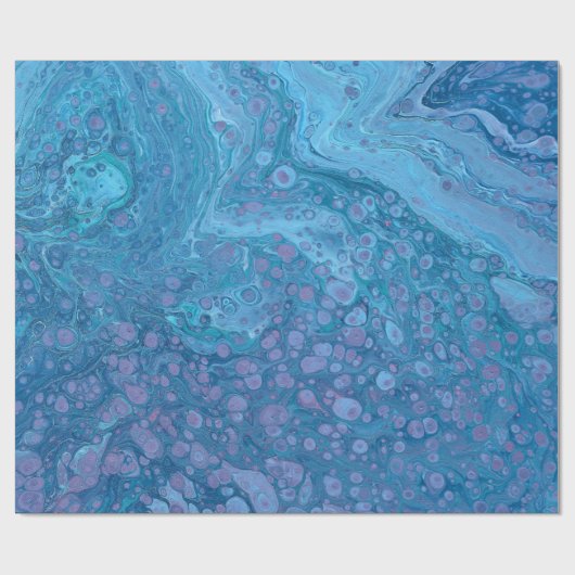 Ocean Breeze 3 Blue Purple Abstract Wrapping Paper Cadeaupapier (Vlak)