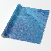 Ocean Breeze 3 Blue Purple Abstract Wrapping Paper Cadeaupapier (Uitgerold)