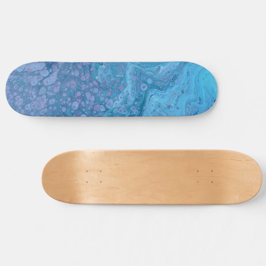 Ocean Breeze 3 Soft Blue Abstract Skateboard Deck (Horizontaal)