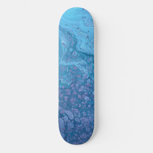 Ocean Breeze 3 Soft Blue Abstract Skateboard Deck (Voorkant)